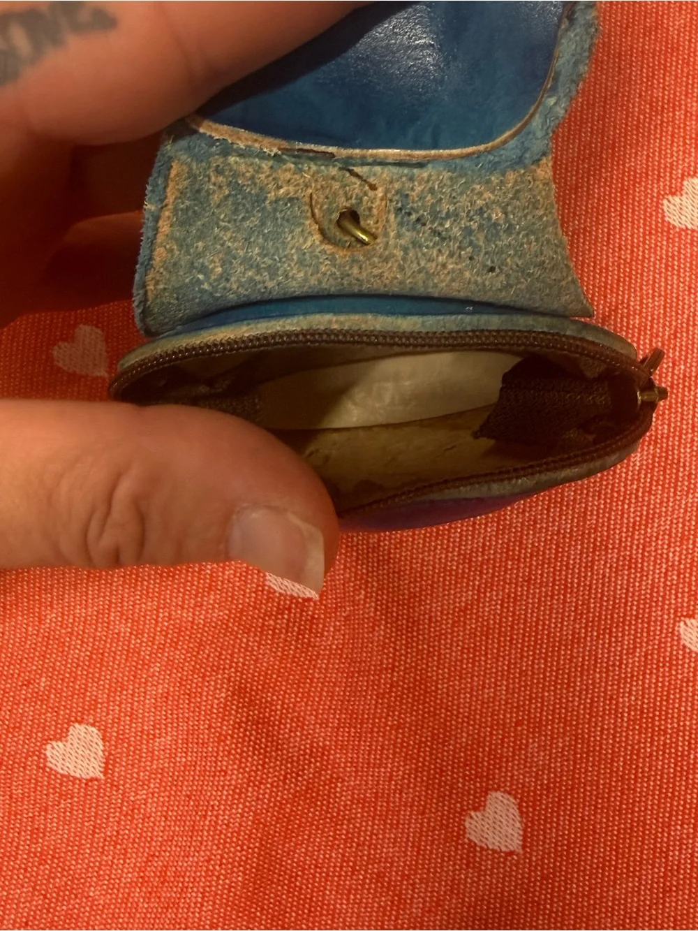 Hand made and embossed leather unicorn wristlet